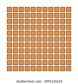 Optical illusion, colorful blocks, different shapes