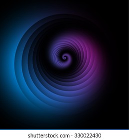 Optical Illusion. Colorful spiral. Hypnosis Concept. Vector Illustration.