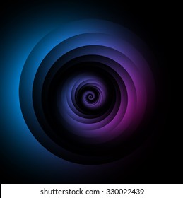 Optical Illusion. Colorful spiral. Hypnosis Concept. Vector Illustration.