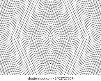 Optical Illusion Created from Artistic Lines Motifs Pattern, can use for Decoration, Background, Ornate, Fabric, Fashion, Textile, Carpet Pattern, Tile or Graphic Design Element. Vector Illustration