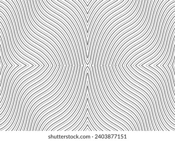 Optical Illusion Created from Artistic Lines Motifs Pattern, can use for Decoration, Background, Ornate, Fabric, Fashion, Textile, Carpet Pattern, Tile or Graphic Design Element. Vector Illustration