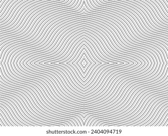 Optical Illusion Created from Artistic Lines Motifs Pattern, can use for Decoration, Background, Ornate, Fabric, Fashion, Textile, Carpet Pattern, Tile or Graphic Design Element. Vector Illustration