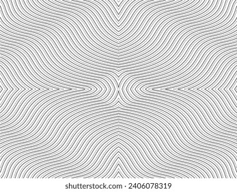 Optical Illusion Created from Artistic Lines Motifs Pattern, can use for Decoration, Background, Ornate, Fabric, Fashion, Textile, Carpet Pattern, Tile or Graphic Design Element. Vector Illustration