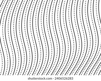 Optical Illusion Created from Artistic Lines Motifs Pattern, can use for Decoration, Background, Ornate, Fabric, Fashion, Textile, Carpet Pattern, Tile or Graphic Design Element. Vector Illustration