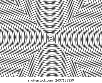 Optical Illusion Created from Artistic Lines Motifs Pattern, can use for Decoration, Background, Ornate, Fabric, Fashion, Textile, Carpet Pattern, Tile or Graphic Design Element. Vector Illustration