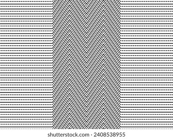 Optical Illusion Created from Artistic Lines Motifs Pattern, can use for Decoration, Background, Ornate, Fabric, Fashion, Textile, Carpet Pattern, Tile or Graphic Design Element. Vector Illustration