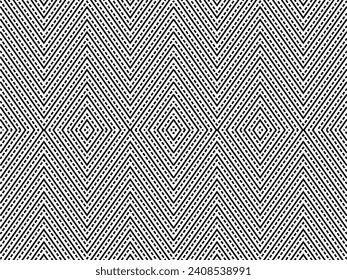 Optical Illusion Created from Artistic Lines Motifs Pattern, can use for Decoration, Background, Ornate, Fabric, Fashion, Textile, Carpet Pattern, Tile or Graphic Design Element. Vector Illustration
