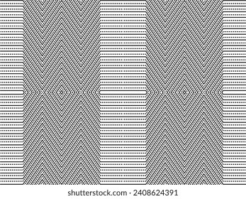 Optical Illusion Created from Artistic Lines Motifs Pattern, can use for Decoration, Background, Ornate, Fabric, Fashion, Textile, Carpet Pattern, Tile or Graphic Design Element. Vector Illustration