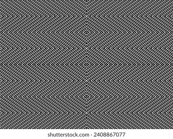 Optical Illusion Created from Artistic Lines Motifs Pattern, can use for Decoration, Background, Ornate, Fabric, Fashion, Textile, Carpet Pattern, Tile or Graphic Design Element. Vector Illustration