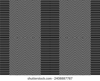 Optical Illusion Created from Artistic Lines Motifs Pattern, can use for Decoration, Background, Ornate, Fabric, Fashion, Textile, Carpet Pattern, Tile or Graphic Design Element. Vector Illustration