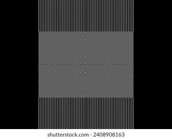 Optical Illusion Created from Artistic Lines Motifs Pattern, can use for Decoration, Background, Ornate, Fabric, Fashion, Textile, Carpet Pattern, Tile or Graphic Design Element. Vector Illustration