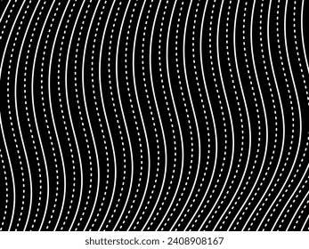 Optical Illusion Created from Artistic Lines Motifs Pattern, can use for Decoration, Background, Ornate, Fabric, Fashion, Textile, Carpet Pattern, Tile or Graphic Design Element. Vector Illustration