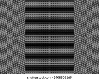 Optical Illusion Created from Artistic Lines Motifs Pattern, can use for Decoration, Background, Ornate, Fabric, Fashion, Textile, Carpet Pattern, Tile or Graphic Design Element. Vector Illustration