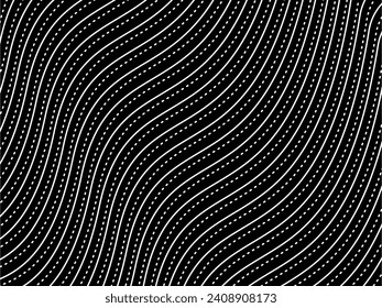 Optical Illusion Created from Artistic Lines Motifs Pattern, can use for Decoration, Background, Ornate, Fabric, Fashion, Textile, Carpet Pattern, Tile or Graphic Design Element. Vector Illustration