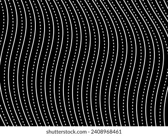Optical Illusion Created from Artistic Lines Motifs Pattern, can use for Decoration, Background, Ornate, Fabric, Fashion, Textile, Carpet Pattern, Tile or Graphic Design Element. Vector Illustration