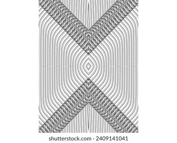 Optical Illusion Created from Artistic Lines Motifs Pattern, can use for Decoration, Background, Ornate, Fabric, Fashion, Textile, Carpet Pattern, Tile or Graphic Design Element. Vector Illustration