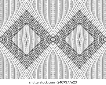 Optical Illusion Created from Artistic Lines Motifs Pattern, can use for Decoration, Background, Ornate, Fabric, Fashion, Textile, Carpet Pattern, Tile or Graphic Design Element. Vector Illustration