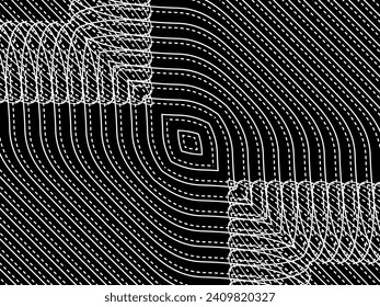 Optical Illusion Created from Artistic Lines Motifs Pattern, can use for Decoration, Background, Ornate, Fabric, Fashion, Textile, Carpet Pattern, Tile or Graphic Design Element. Vector Illustration