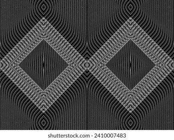 Optical Illusion Created from Artistic Lines Motifs Pattern, can use for Decoration, Background, Ornate, Fabric, Fashion, Textile, Carpet Pattern, Tile or Graphic Design Element. Vector Illustration