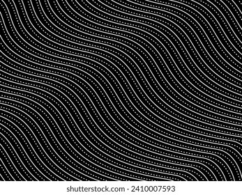 Optical Illusion Created from Artistic Lines Motifs Pattern, can use for Decoration, Background, Ornate, Fabric, Fashion, Textile, Carpet Pattern, Tile or Graphic Design Element. Vector Illustration