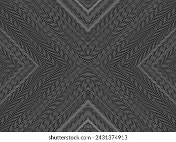 Optical Illusion Created from Artistic Lines Motifs Pattern, can use for Decoration, Background, Ornate, Fabric, Fashion, Textile, Carpet Pattern, Tile or Graphic Design Element. Vector Illustration