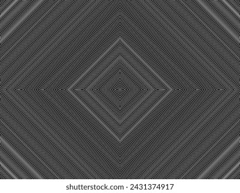 Optical Illusion Created from Artistic Lines Motifs Pattern, can use for Decoration, Background, Ornate, Fabric, Fashion, Textile, Carpet Pattern, Tile or Graphic Design Element. Vector Illustration