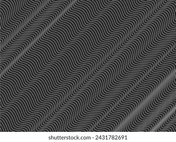 Optical Illusion Created from Artistic Lines Motifs Pattern, can use for Decoration, Background, Ornate, Fabric, Fashion, Textile, Carpet Pattern, Tile or Graphic Design Element. Vector Illustration
