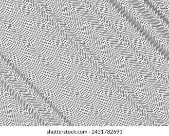 Optical Illusion Created from Artistic Lines Motifs Pattern, can use for Decoration, Background, Ornate, Fabric, Fashion, Textile, Carpet Pattern, Tile or Graphic Design Element. Vector Illustration