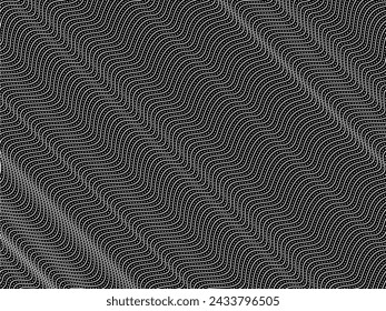 Optical Illusion Created from Artistic Lines Motifs Pattern, can use for Decoration, Background, Ornate, Fabric, Fashion, Textile, Carpet Pattern, Tile or Graphic Design Element. Vector Illustration