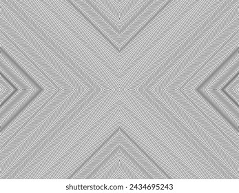 Optical Illusion Created from Artistic Lines Motifs Pattern, can use for Decoration, Background, Ornate, Fabric, Fashion, Textile, Carpet Pattern, Tile or Graphic Design Element. Vector Illustration