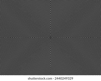 Optical Illusion Created from Artistic Lines Motifs Pattern, can use for Decoration, Background, Ornate, Fabric, Fashion, Textile, Carpet Pattern, Tile or Graphic Design Element. Vector Illustration