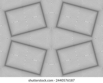 Optical Illusion Created from Artistic Lines Motifs Pattern, can use for Decoration, Background, Ornate, Fabric, Fashion, Textile, Carpet Pattern, Tile or Graphic Design Element. Vector Illustration