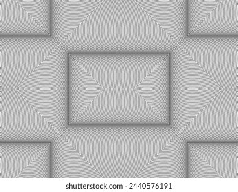 Ilusión óptica creada a partir de líneas artísticas motivos patrón, puede utilizar para la decoración, fondo, ornamentado, tela, moda, textil, alfombra patrón, azulejo o elemento de diseño gráfico. Ilustración vectorial