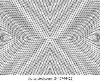 Optical Illusion Created from Artistic Lines Motifs Pattern, can use for Decoration, Background, Ornate, Fabric, Fashion, Textile, Carpet Pattern, Tile or Graphic Design Element. Vector Illustration