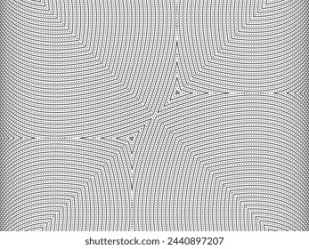 Optical Illusion Created from Artistic Lines Motifs Pattern, can use for Decoration, Background, Ornate, Fabric, Fashion, Textile, Carpet Pattern, Tile or Graphic Design Element. Vector Illustration