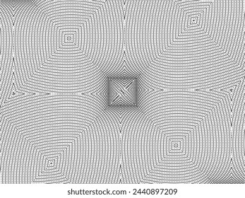 Optical Illusion Created from Artistic Lines Motifs Pattern, can use for Decoration, Background, Ornate, Fabric, Fashion, Textile, Carpet Pattern, Tile or Graphic Design Element. Vector Illustration