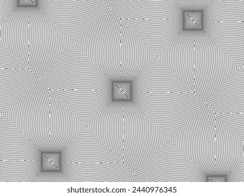 Optical Illusion Created from Artistic Lines Motifs Pattern, can use for Decoration, Background, Ornate, Fabric, Fashion, Textile, Carpet Pattern, Tile or Graphic Design Element. Vector Illustration