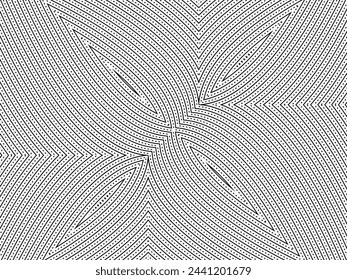 Optical Illusion Created from Artistic Lines Motifs Pattern, can use for Decoration, Background, Ornate, Fabric, Fashion, Textile, Carpet Pattern, Tile or Graphic Design Element. Vector Illustration