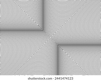 Optical Illusion Created from Artistic Lines Motifs Pattern, can use for Decoration, Background, Ornate, Fabric, Fashion, Textile, Carpet Pattern, Tile or Graphic Design Element. Vector Illustration