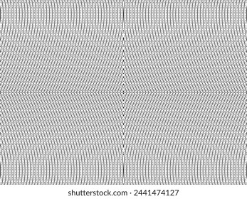 Optical Illusion Created from Artistic Lines Motifs Pattern, can use for Decoration, Background, Ornate, Fabric, Fashion, Textile, Carpet Pattern, Tile or Graphic Design Element. Vector Illustration