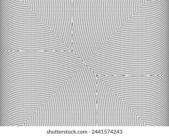 Optical Illusion Created from Artistic Lines Motifs Pattern, can use for Decoration, Background, Ornate, Fabric, Fashion, Textile, Carpet Pattern, Tile or Graphic Design Element. Vector Illustration
