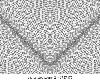 Optische Illusion, die aus künstlerischen Linien erstellt Motive Muster, können für Dekoration, Hintergrund, Verzierung, Stoff, Mode, Textil, Teppichmuster, Fliese oder grafisches Gestaltungselement verwendet werden. Vektorgrafik
