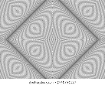 Optical Illusion Created from Artistic Lines Motifs Pattern, can use for Decoration, Background, Ornate, Fabric, Fashion, Textile, Carpet Pattern, Tile or Graphic Design Element. Vector Illustration