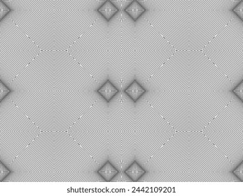 Ilusión óptica creada a partir de líneas artísticas motivos patrón, puede utilizar para la decoración, fondo, ornamentado, tela, moda, textil, alfombra patrón, azulejo o elemento de diseño gráfico. Ilustración vectorial