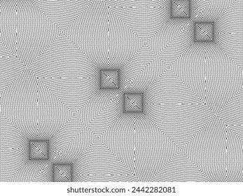 Optical Illusion Created from Artistic Lines Motifs Pattern, can use for Decoration, Background, Ornate, Fabric, Fashion, Textile, Carpet Pattern, Tile or Graphic Design Element. Vector Illustration