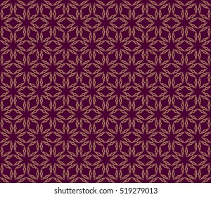 Optical illusion cube pattern. Seamless geometry design. gold on blue. Vector illustration.