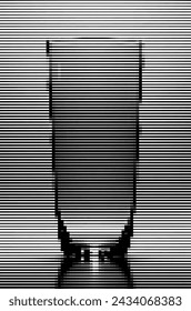An optical illusion of a cup created with horizontal lines.