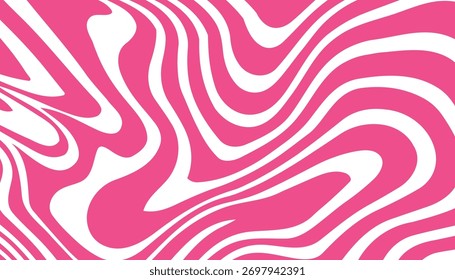Optical Illusion Design ,Vector Illustration 
 Geometric pink Stripe Pattern, Abstract Groovy Lines On A White Background.Waves Swirl Seamless Groovy Design .