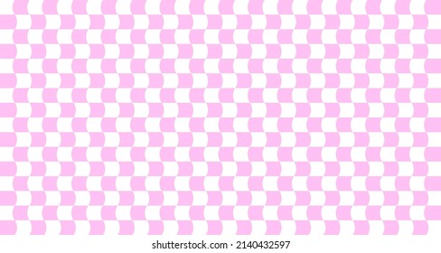 Optical illusion. Distorted chessboard. Checkered abstract background. Op art. Vector design