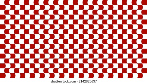 Optische Illusion. Verzerrtes Schachbrett. Geprüfter abstrakter Hintergrund. Op Art. Vectordesign